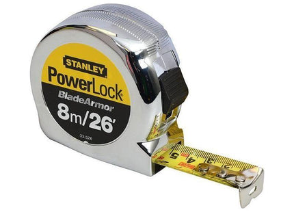 Stanley® Hand Tools PowerLock® BladeArmor® Pocket Tape 8m/26ft (Width 25mm) STANLEY® Hand Tools - RockBottom Nothampton