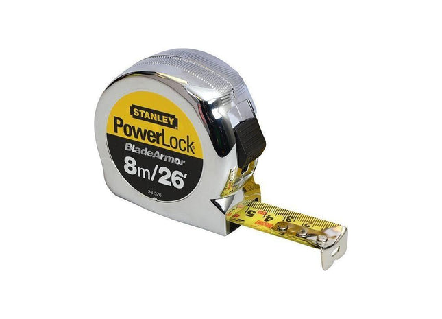 Stanley® Hand Tools PowerLock® BladeArmor® Pocket Tape 8m/26ft (Width 25mm) STANLEY® Hand Tools - RockBottom Nothampton