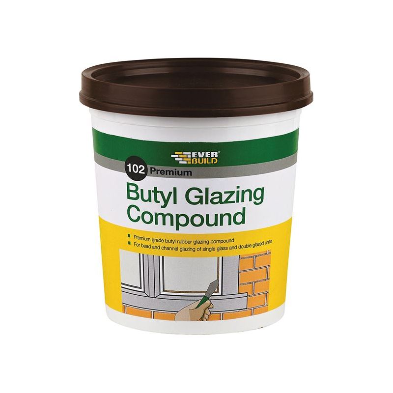Everbuild Sika 102 Butyl Glazing Compound Brown 2kg Everbuild Sika - RockBottom Northamptin