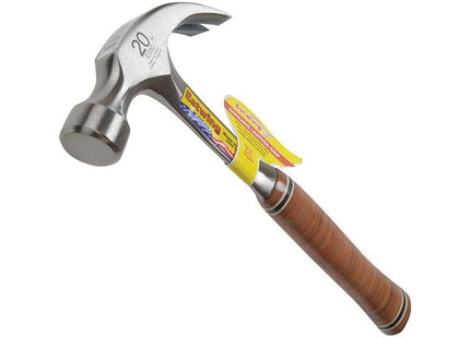 Estwing E20C Curved Claw Hammer - Leather Grip 560g (20oz) Estwing - RockBottom Northamptin