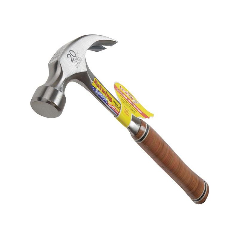 Estwing E20C Curved Claw Hammer - Leather Grip 560g (20oz) Estwing - RockBottom Northamptin