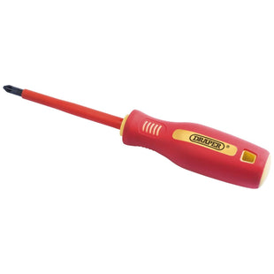 Draper Fully Insulated Soft Grip Cross Slot Screwdriver, No.2 x 100mm (Sold Loos Draper - Town Tools 