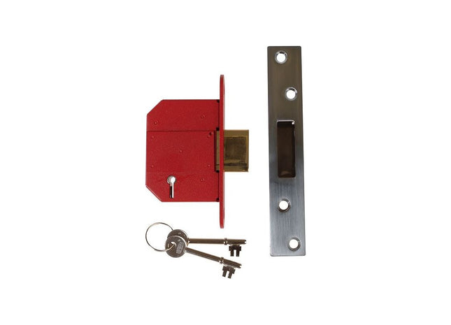 Union StrongBOLT 2100S BS 5 Lever Mortice Deadlock 81mm 3in Satin Chrome Visi UNION - RockBottom Northampton