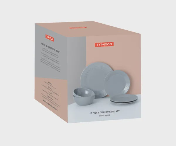 TYP LIVING GREY 12PC SET M/O DINNERSET