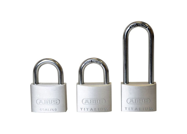 Abus Mechanical 64TI/40mm TITALIUM™ Padlock Triple Pack (1 Long Shackle) ABUS Mechanical - RockBottom Northampton 