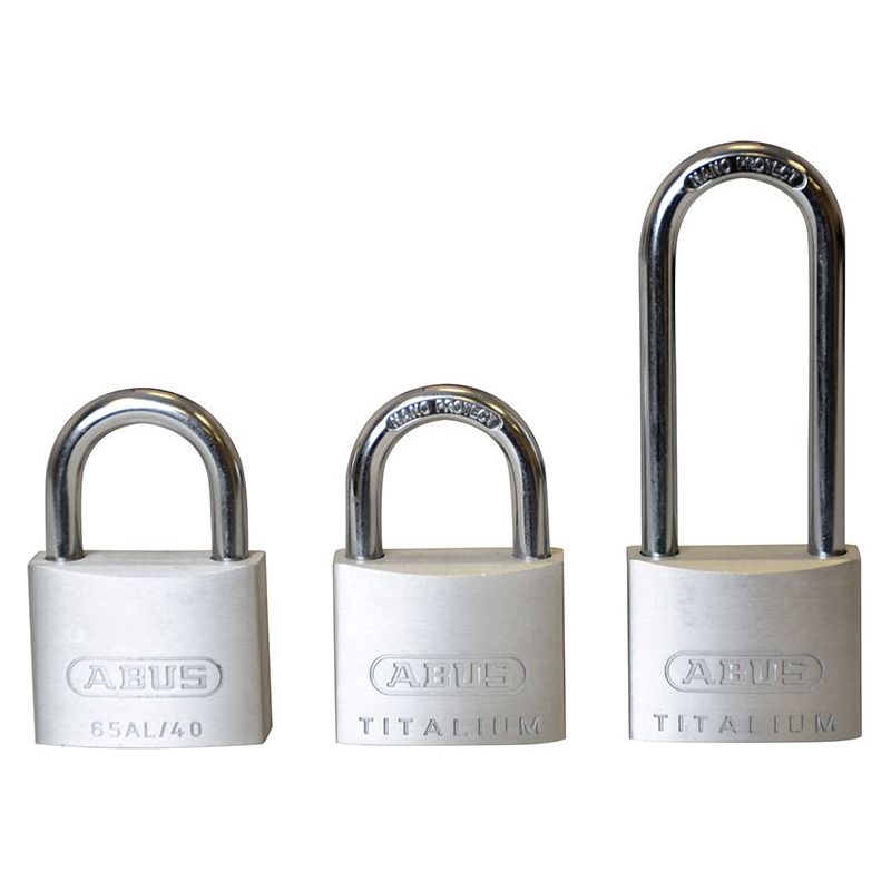 Abus Mechanical 64TI/40mm TITALIUM™ Padlock Triple Pack (1 Long Shackle) ABUS Mechanical - RockBottom Northampton 