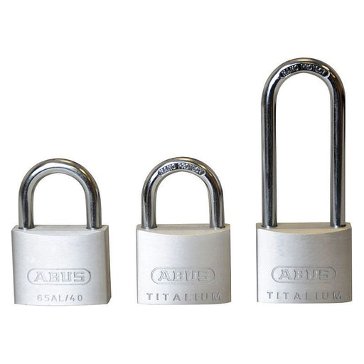 Abus Mechanical 64TI/40mm TITALIUM™ Padlock Triple Pack (1 Long Shackle) ABUS Mechanical - RockBottom Northampton 