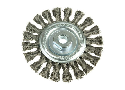 Lessmann Knot Wheel Brush 115 x 14mm M14 Bore, 0.35 Steel Wire Lessmann - RockBottom Northampton