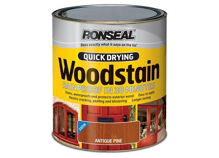 Ronseal Quick Drying Woodstain Satin Dark Oak 750ml Ronseal - RockBottom Nothampton