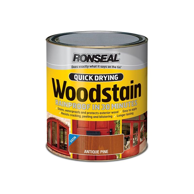 Ronseal Quick Drying Woodstain Satin Dark Oak 750ml Ronseal - RockBottom Nothampton