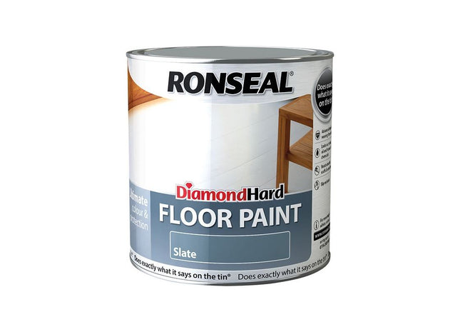 Ronseal Diamond Hard Floor Paint Satin Slate 2.5 litre Ronseal - RockBottom Nothampton