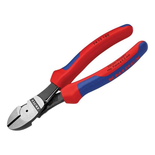 Knipex High Leverage Diagonal Cutters Multi-Component Grip with Spring 180mm Knipex - RockBottom Northampton