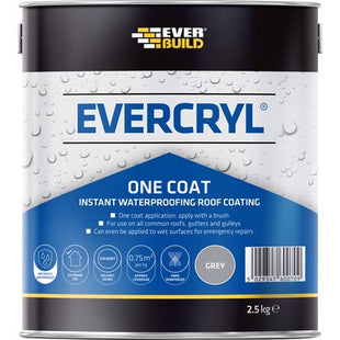 Evercryl One Coat Instant Waterproofing Roof Coating, Black 2.5kg