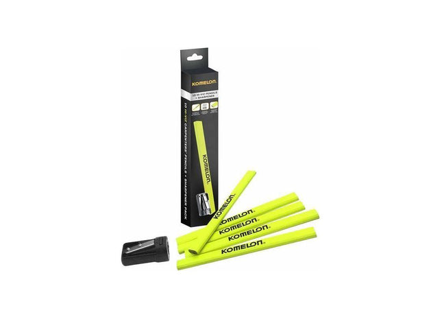 Komelon Carpenters Pencil and Sharpener Set, 10 Piece Komelon - RockBottom Northampton
