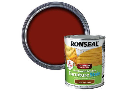 Ronseal Ultimate Protection Hardwood Garden Furniture Stain Deep Mahogany 750ml Ronseal - RockBottom Nothampton