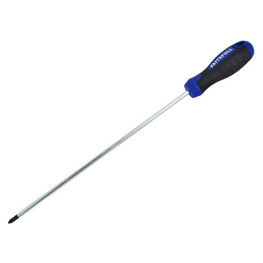 Faithfull Soft Grip Screwdriver Pozidriv Tip PZ2 x 250mm Long Reach Faithfull - RockBottom Northampton