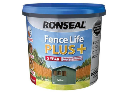 Ronseal Fence Life Plus+ Willow 5 litre Ronseal - RockBottom Nothampton