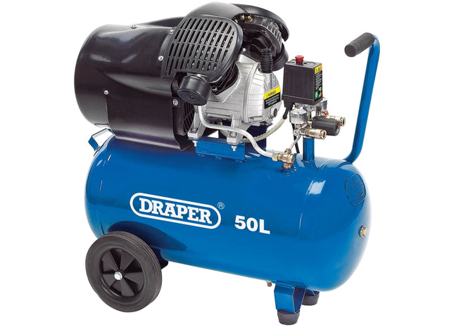 Draper Direct Drive V-Twin Oiled Air Compressor, 50L, 2.2kW 29355 Draper - Town Tools 