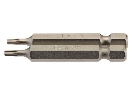 Draper TX-STAR Insert Bit, 1/4" Hex, 50mm Long, T9 (Pack of 2) Draper - Town Tools 