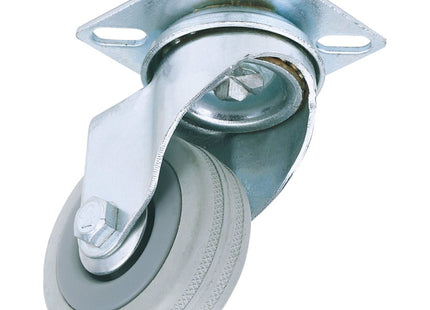 Draper Swivel Plate Fixing Rubber Castor, 50mm Diameter, S.W.L. 50kg 65468 Draper - Town Tools 