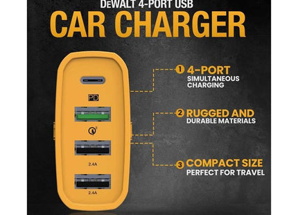 Dewalt Telecoms 4-Port Mobile USB PD Charger 60W DEWALT Telecoms - RockBottom Northampton