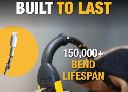 Dewalt Telecoms USB C to Lightning® Reinforced Charging Cable 1.2m (4ft) DEWALT Telecoms - RockBottom Northampton