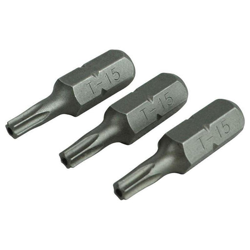 Faithfull Security S2 Grade Steel Screwdriver Bits T15S x 25mm (Pack 3) Faithfull - RockBottom Northampton