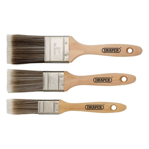 Draper Wood Handle Paint Brush Set (3 Piece) Draper - Town Tools