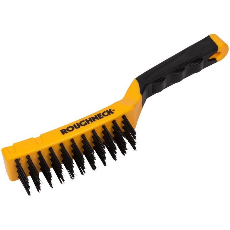 Roughneck Carbon Steel Wire Brush Soft Grip 300mm (12in) - 4 Row Roughneck - RockBottom Nothampton