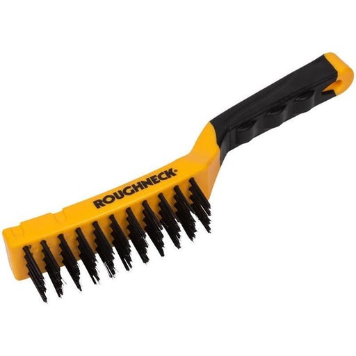 Roughneck Carbon Steel Wire Brush Soft Grip 300mm (12in) - 4 Row Roughneck - RockBottom Nothampton