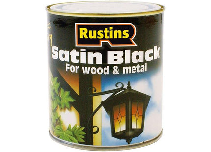 Rustins Satin Black Paint Quick Drying 250ml Rustins - RockBottom Nothampton