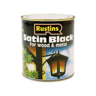 Rustins Satin Black Paint Quick Drying 250ml Rustins - RockBottom Nothampton
