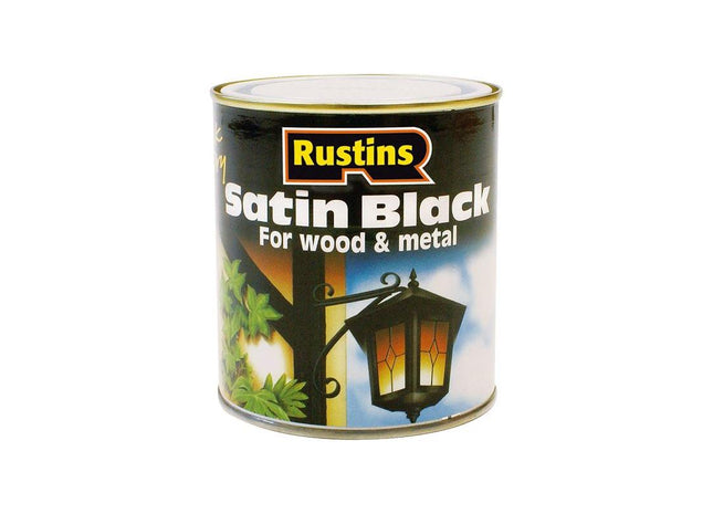 Rustins Satin Black Paint Quick Drying 250ml Rustins - RockBottom Nothampton