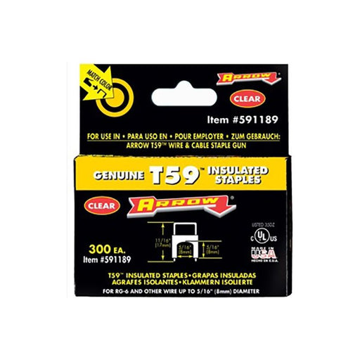 Arrow T59 Insulated Staples Clear 8 x 8mm (Box 300) Arrow - RockBottom Northampton 