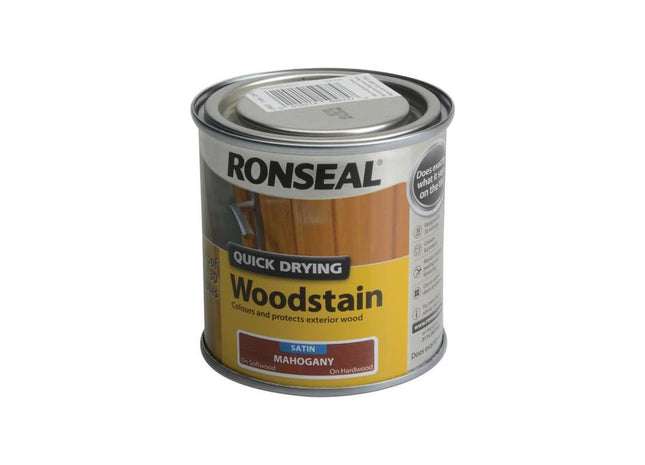 Ronseal Quick Drying Woodstain Satin Mahogany 250ml Ronseal - RockBottom Nothampton