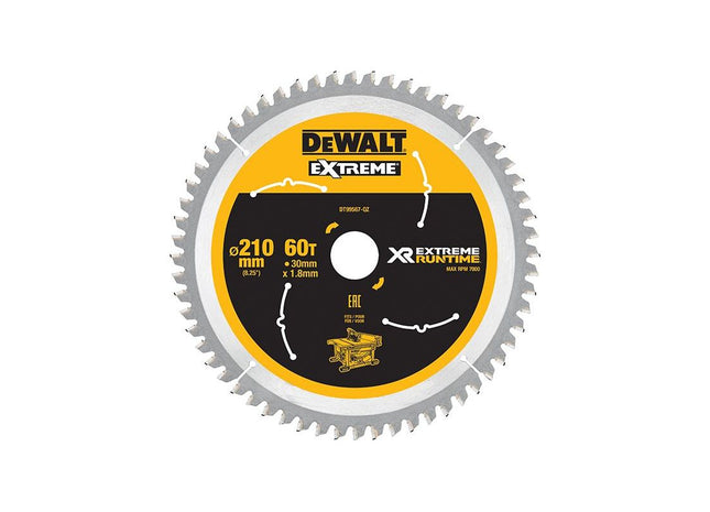 Dewalt Power Tools XR FlexVolt Table Saw Blade 210 x 30mm x 60T DeWALT Power Tools - RockBottom Northampton