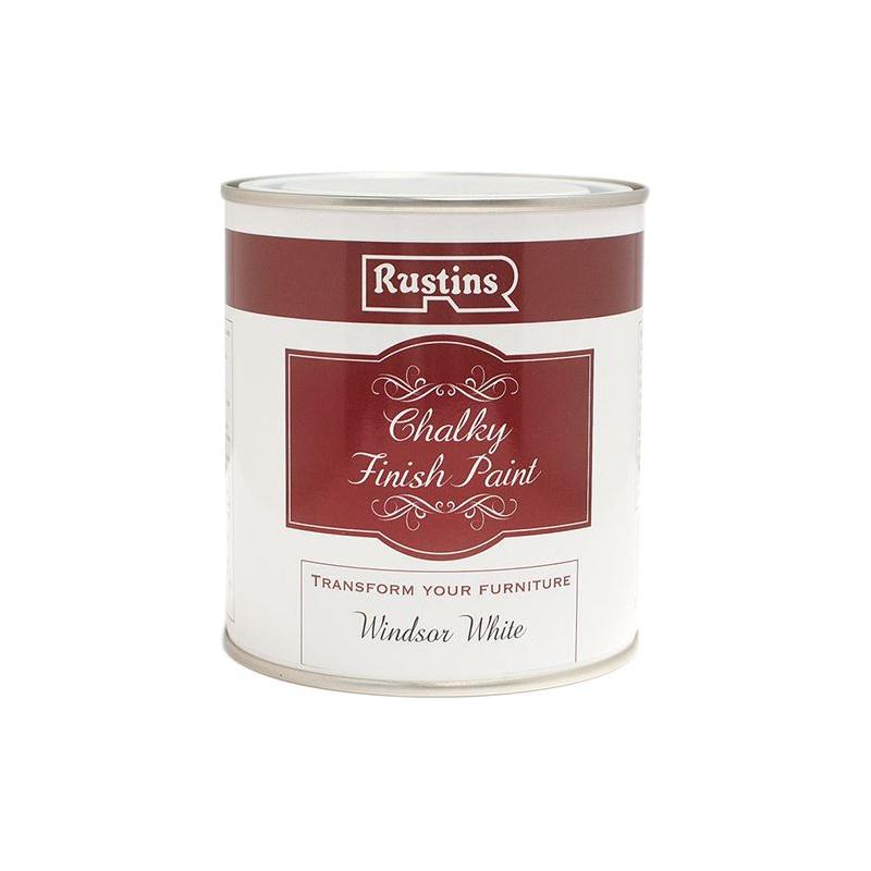Rustins Chalky Finish Paint Windsor White 250ml Rustins - RockBottom Nothampton
