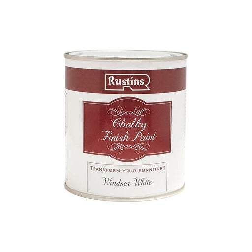 Rustins Chalky Finish Paint Windsor White 250ml Rustins - RockBottom Nothampton