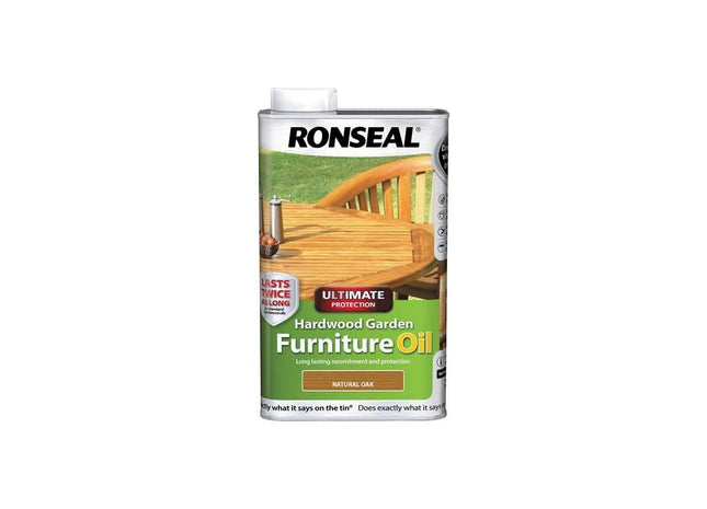 Ronseal Ultimate Protection Hardwood Garden Furniture Oil Natural Oak 1 litre Ronseal - RockBottom Nothampton