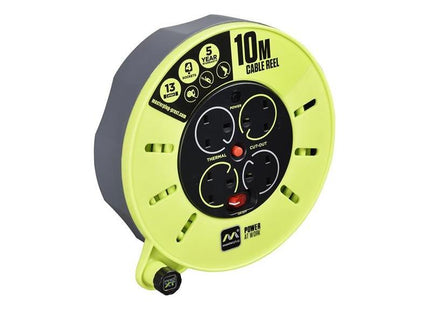 Masterplug PRO-XT Cassette Cable Reel 240V 13A 4-Socket 10m Masterplug - RockBottom Northampton