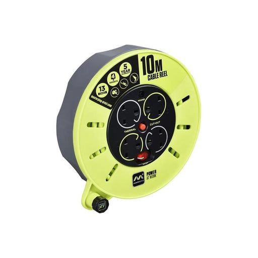 Masterplug PRO-XT Cassette Cable Reel 240V 13A 4-Socket 10m Masterplug - RockBottom Northampton