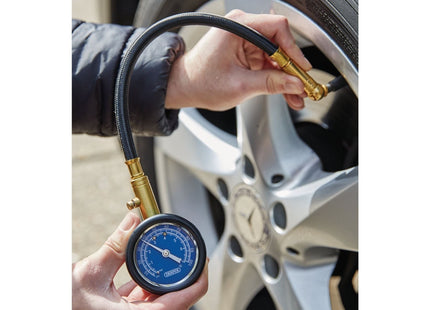 Draper Tyre Pressure Gauge with Flexible Hose 69924 Draper - Town Tools 