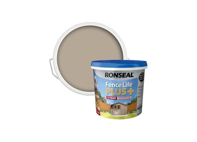 Ronseal Fence Life Plus+ Warm Stone 5 litre Ronseal - RockBottom Nothampton