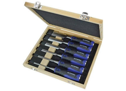 Faithfull Soft Grip Chisel Set + Storage Box, 6 Piece Faithfull - RockBottom Northampton