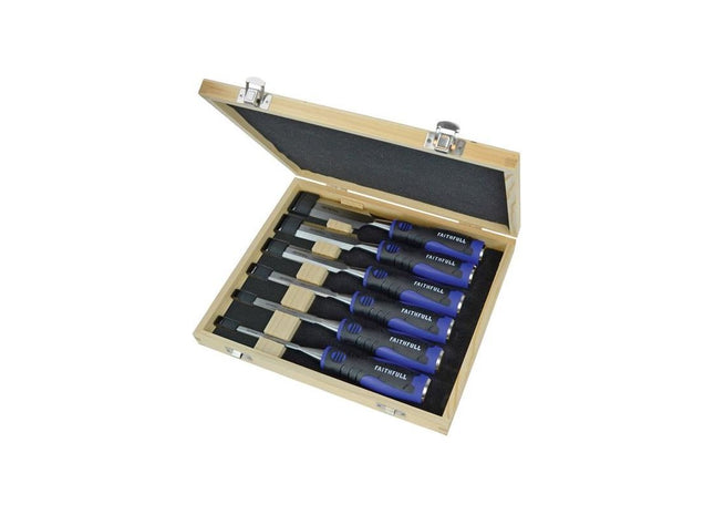 Faithfull Soft Grip Chisel Set + Storage Box, 6 Piece Faithfull - RockBottom Northampton