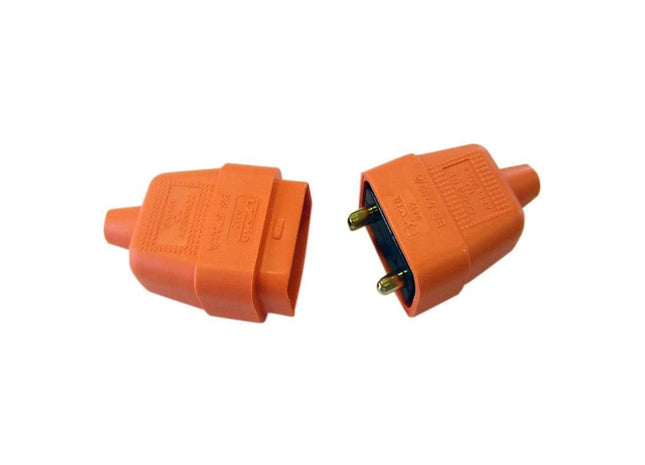 Dencon 2 Pin Rubber Connector Plug 10A Orange Dencon - RockBottom Northampton