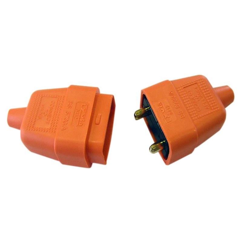 Dencon 2 Pin Rubber Connector Plug 10A Orange Dencon - RockBottom Northampton