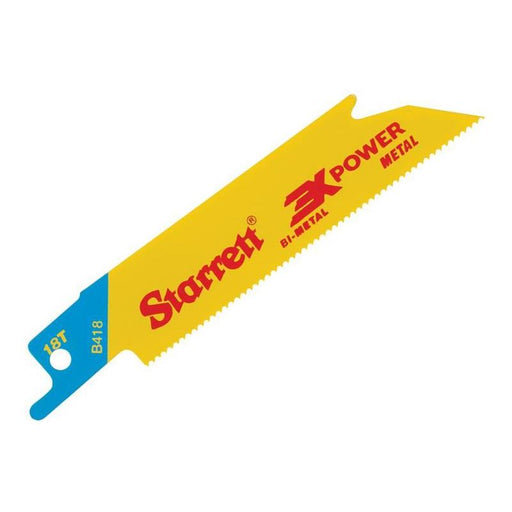Starrett B418-5 Bi-Metal Reciprocating Blade, Metal Straight 100mm 18 TPI (Pack 5) Starrett - RockBottom Nothampton