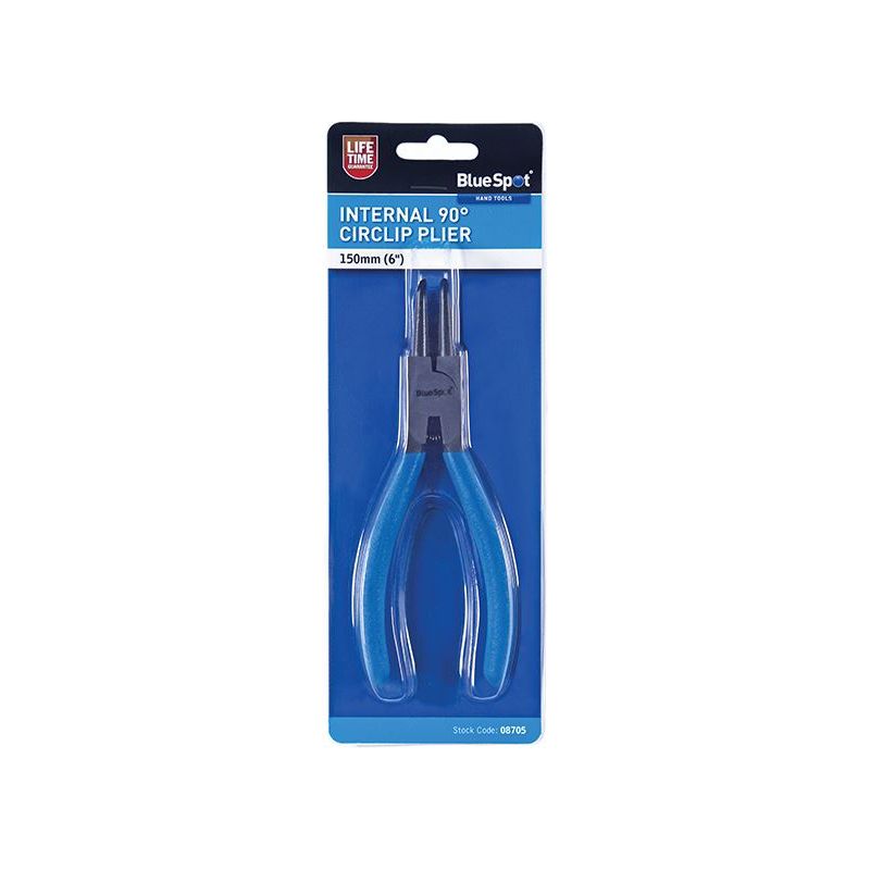 Bluespot Tools Circlip Pliers Internal Bent 90⁰ Tip 150mm (6in) BlueSpot Tools - RockBottom Northampton