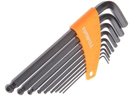 Faithfull Metric Ball End Long Arm Hexagon Key Set, 9 Piece Faithfull - RockBottom Northampton